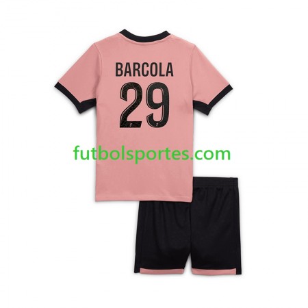 Camiseta Paris Saint Germain Bradley Barcola 29 Niño Tercera Equipación 2024/2025